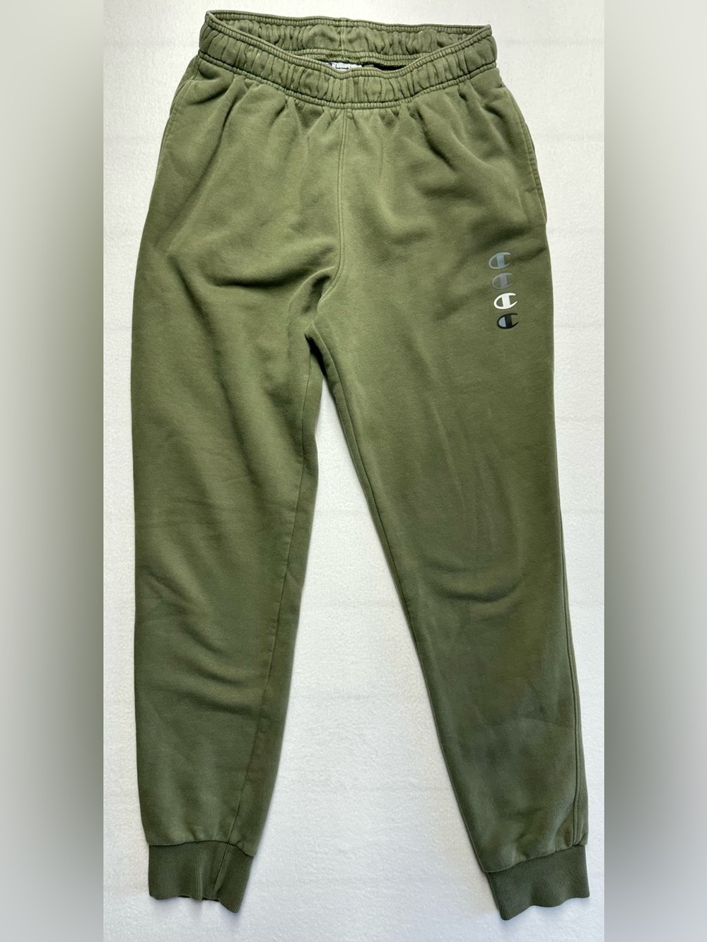 Champion Olive Green Men's Jogger Sweatpants with Logo Stacks Medium